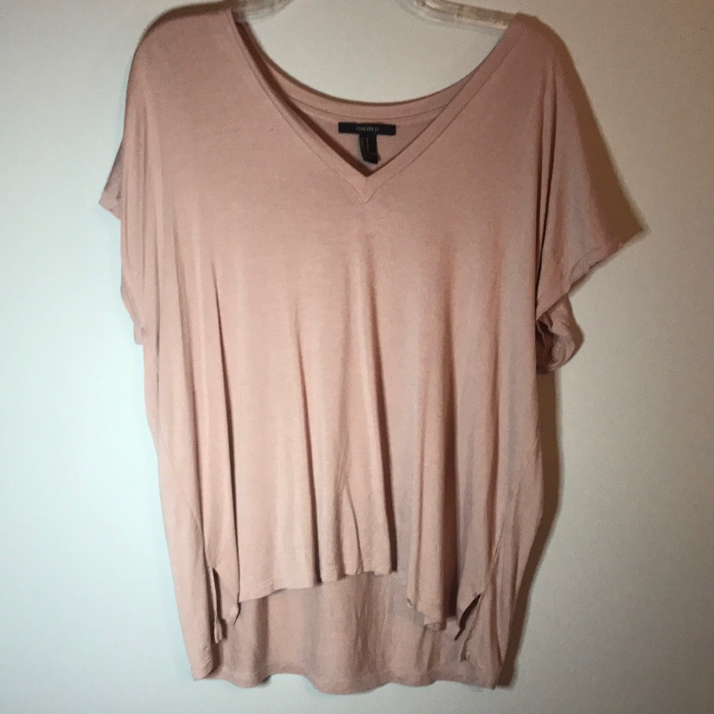 OVERSIZED VNECK TEE COTTON BLOUSE